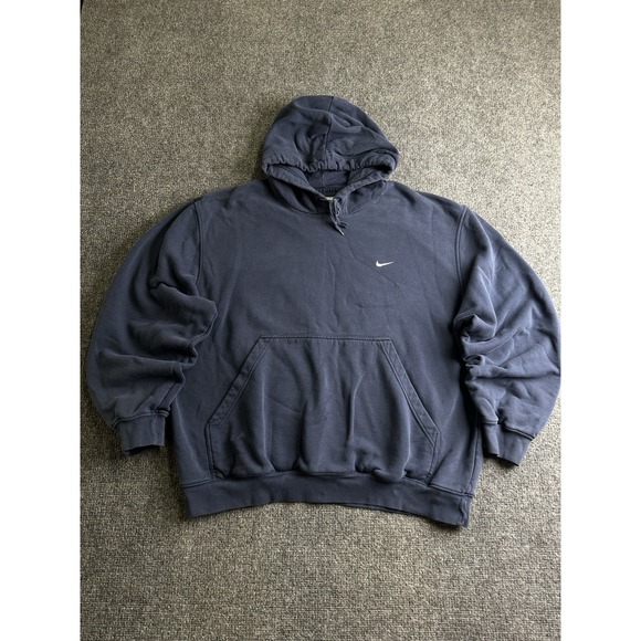 Nike Other - Mens 90s Nike Mini Swoosh Pullover Hoodie Navy, Size L